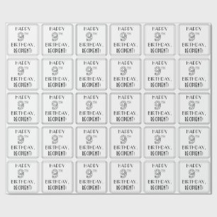 LYCKLIG 9:E BIRTHDAY; Art Deco Stil; anpassat namn Presentpapper