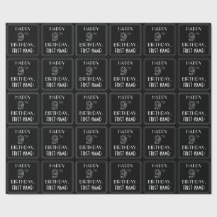 LYCKLIG 9:E BIRTHDAY; Art Deco Stil w/Custom Name Presentpapper