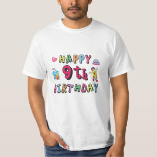 Lycklig 9:e födelsedagen för 9-åriga barn B-dagen T Shirt