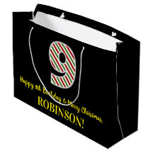 Lycklig 9:e födelsedagen och God jul, anpassat nam