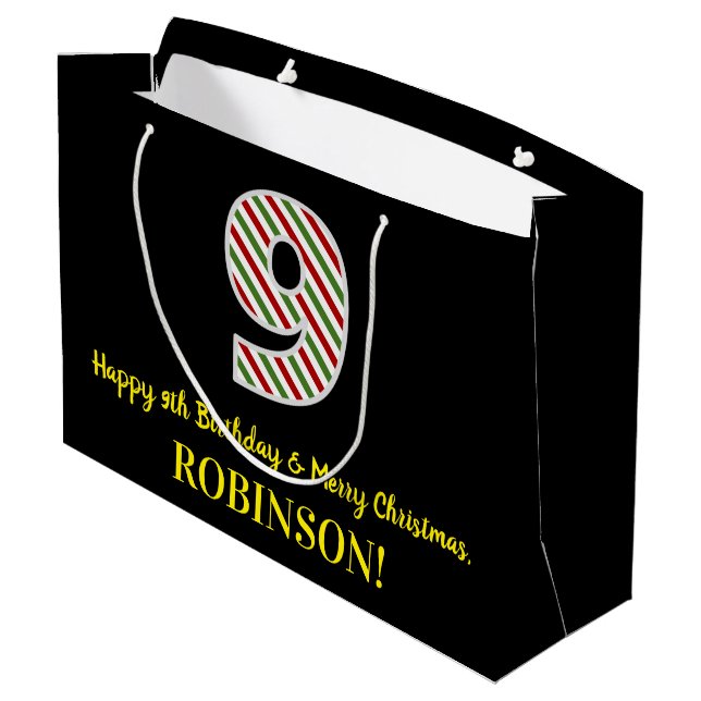 Lycklig 9:e födelsedagen och God jul, anpassat nam (Baksidan Vinklad)