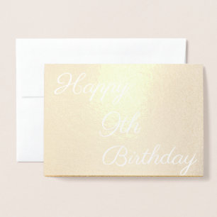 Lycklig 9:e Guld Folierat Kort