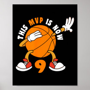 Lycklig 9 födelsedag 9 år gammal MVP Bysketbyll 9: Poster