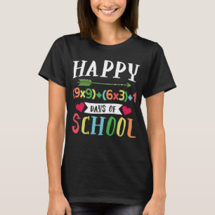 Lycklig (9x9)+(6x3)+1 100 skoldag t shirt