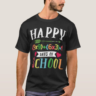 Lycklig (9x9)+(6x3)+1 100 skoldag t shirt