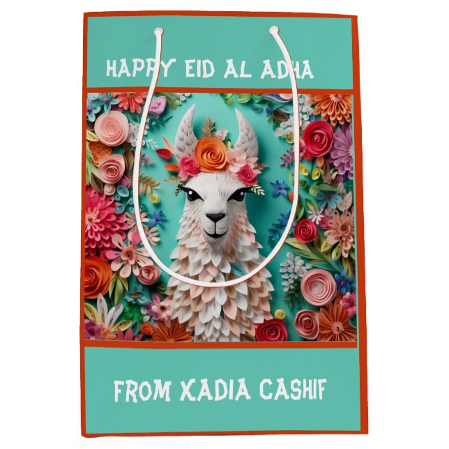 Lycklig Adha Eid - Bakra Eid Sheep Medium Gift Bag (Framsidan)