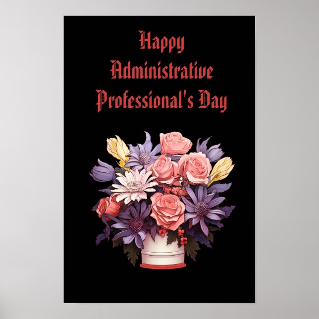 Lycklig Administrativa Professioneller - tackkort Poster (Framsidan)