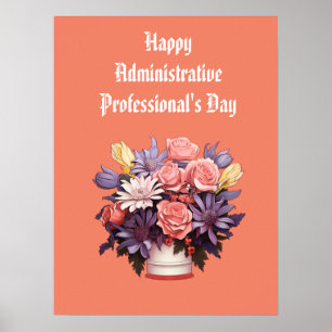 Lycklig Administrativa Professioneller - tackkort Poster