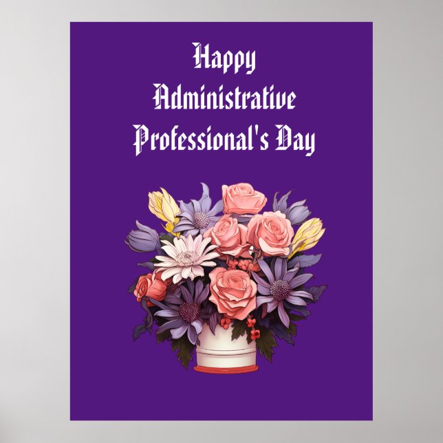 Lycklig Administrativa Professioneller - tackkort Poster (Framsidan)