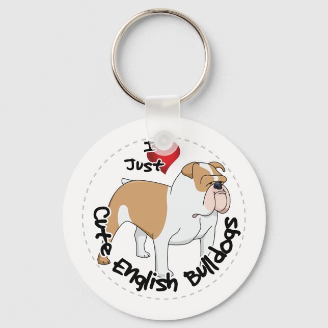 Lycklig Adsible Funny & Cute English Bulldog Hund Nyckelring (Framsida)