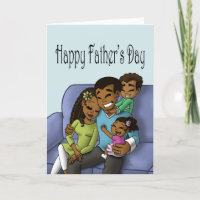 Lycklig African American Family Fars dag