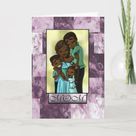 Lycklig African American Family Mors dag Kort