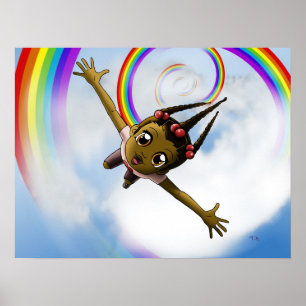 Lycklig African American Girl Poster