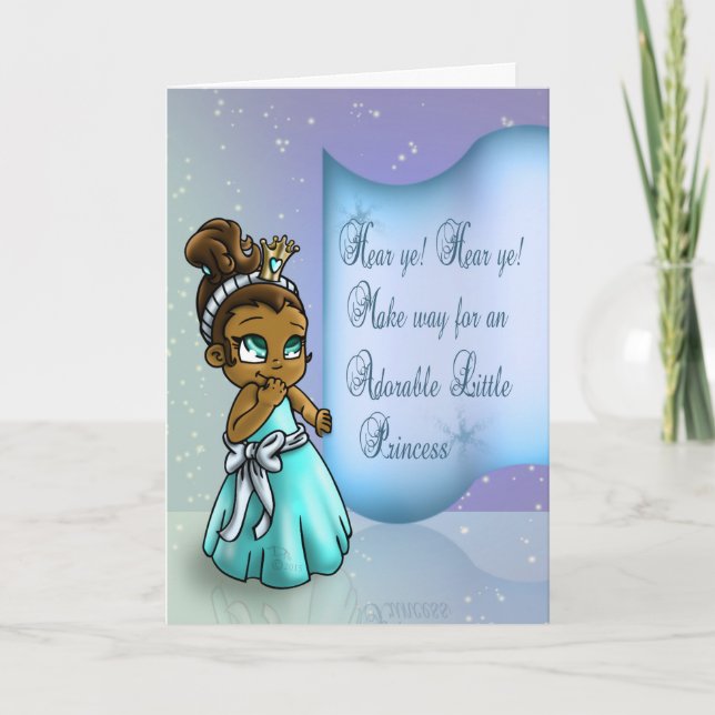 Lycklig African American Princess Birthday Kort (Framsida)