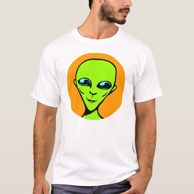 Lycklig Alien/ET (Runda konstruktioner) Tee (Framsida)