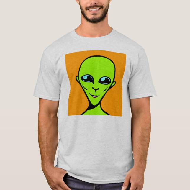 Lycklig Alien/ET T-shirt (Framsida)