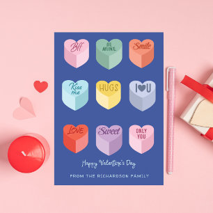 Lycklig Alla hjärtans dag Candy Heart-meddelandeko Kort