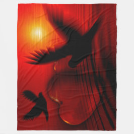 LYCKLIG ALLA HJÄRTANS DAG, DOVES och HEART Fleecefilt