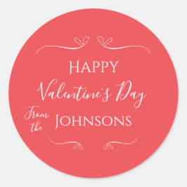 Lycklig Alla Hjärtans Dag Modern Rosa Röd Runt Klistermärke