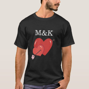Lycklig Alla Hjärtans Dag söta kärlek hjärtan mono T Shirt