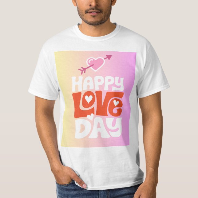 Lycklig Alla hjärtans dag T Shirt (Framsida)