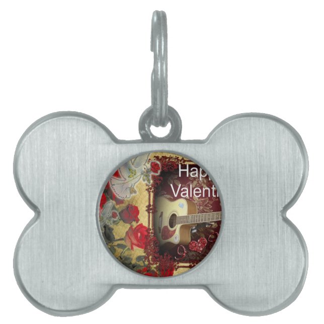 Lycklig Alla hjärtans dag Tunes i mitt hjärta Namnbricka Husdjur (Framsidan)