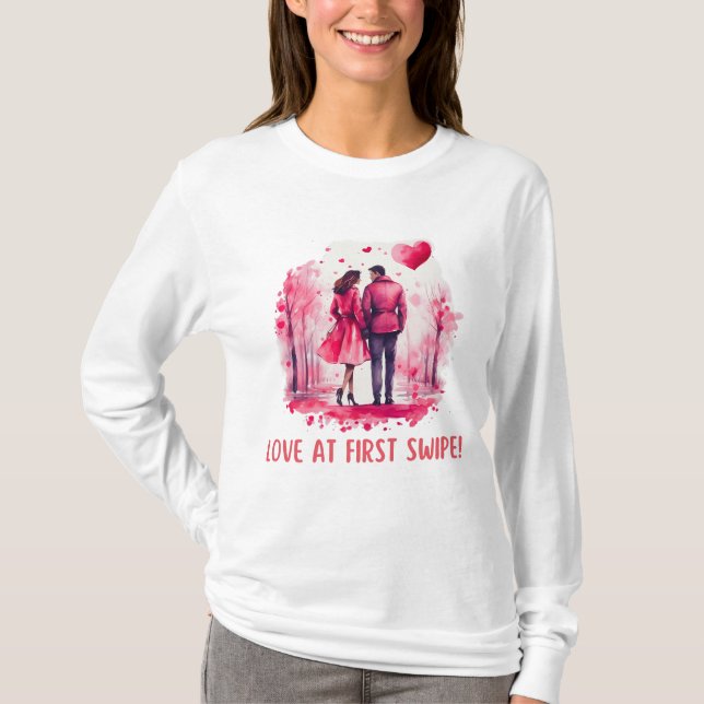 Lycklig Alla hjärtans dag, Valentines Cute T Shirt (Framsida)