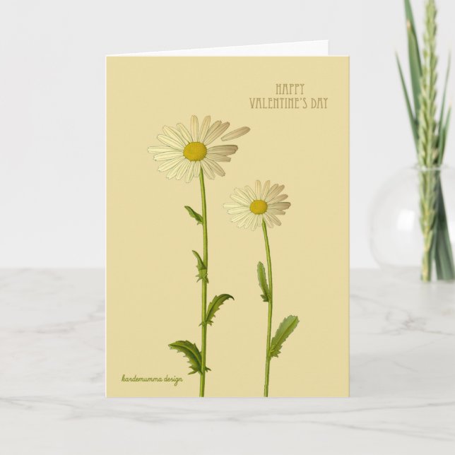 Lycklig Alla hjärtans daisy Helgkort (Framsida)