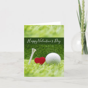 Lycklig Alla hjärtans golfer med kärlek och golf b Helgkort