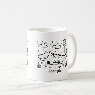 Lycklig Alligator with Balloon - Cute Nursery Art Kaffemugg