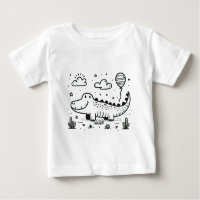Lycklig Alligator with Balloon - Cute Nursery Art