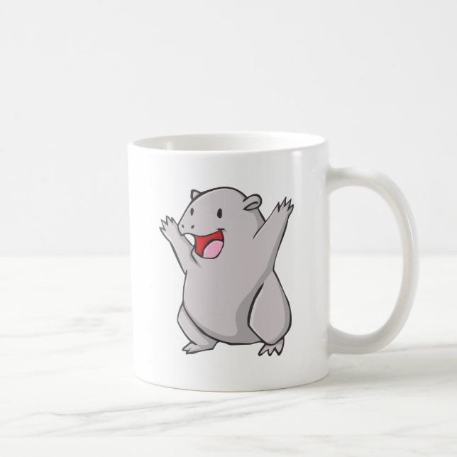 Lycklig allmänningWombat tecknad Kaffemugg (Höger)