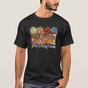 Lycklig Allt Cocker Spanska Hund Seasons hela tide T Shirt