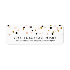Lycklig Allt Confetti | Adressetikett för Helgdag Returadress Etikett