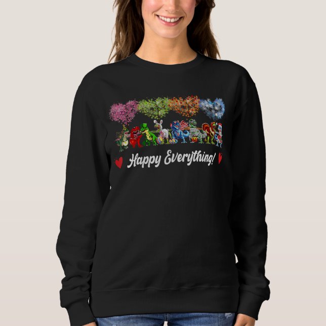 Lycklig allt dinosaur Rex varje säsong T Shirt (Framsida)