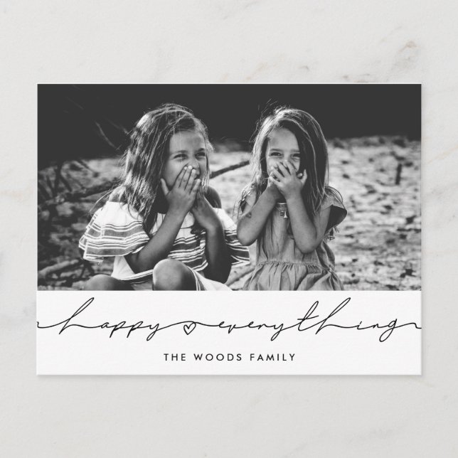 Lycklig allt Modern handskriven Helgdag-foto Vykort (Framsida)