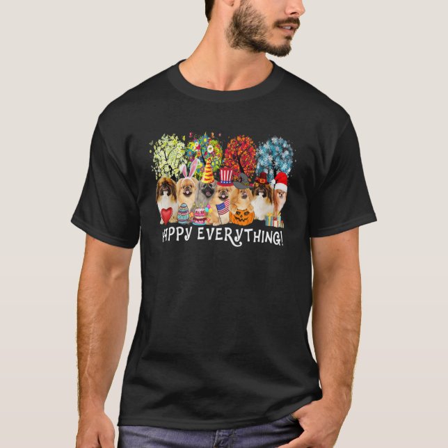 Lycklig Allt Pekingese Hund Seasons hela år Tr T Shirt (Framsida)