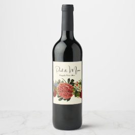 Lycklig Alltid efter BOHO-blommigtens band Vinflaska Etikett