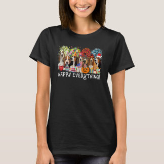 Lycklig Allting Bassett Hound Hund Seasons hela Ye T Shirt