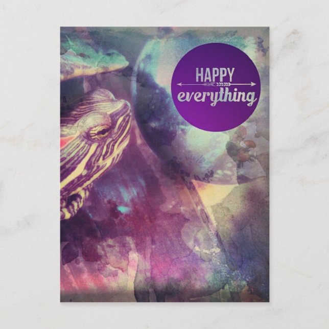Lycklig Allting, Murtle the Turtle Happiness Helg Vykort (Framsida)
