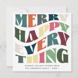 Lycklig Allting Wave Typography 2 Foton Julkort