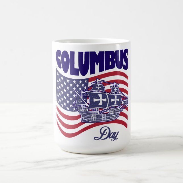 Lycklig America Columbus Day Kaffemugg (Center)