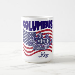 Lycklig America Columbus Day Kaffemugg