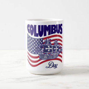 Lycklig America Columbus Day Kaffemugg