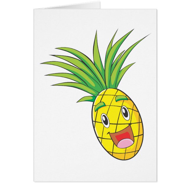 Lycklig ananas hälsningskort (Framsidan)