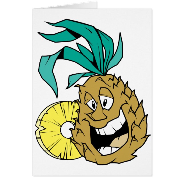 Lycklig ananas hälsningskort (Framsidan)