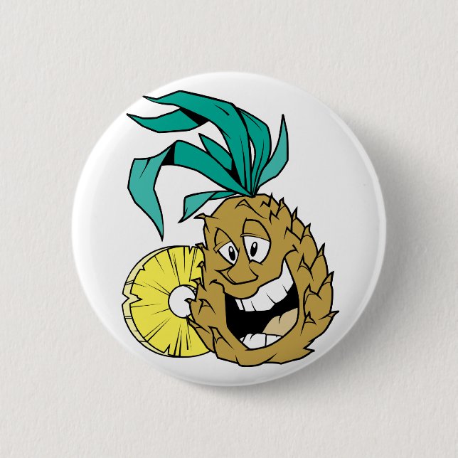Lycklig ananas knapp (Framsida)