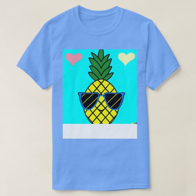 Lycklig ananas med solglasögon t shirt (Design framsida)