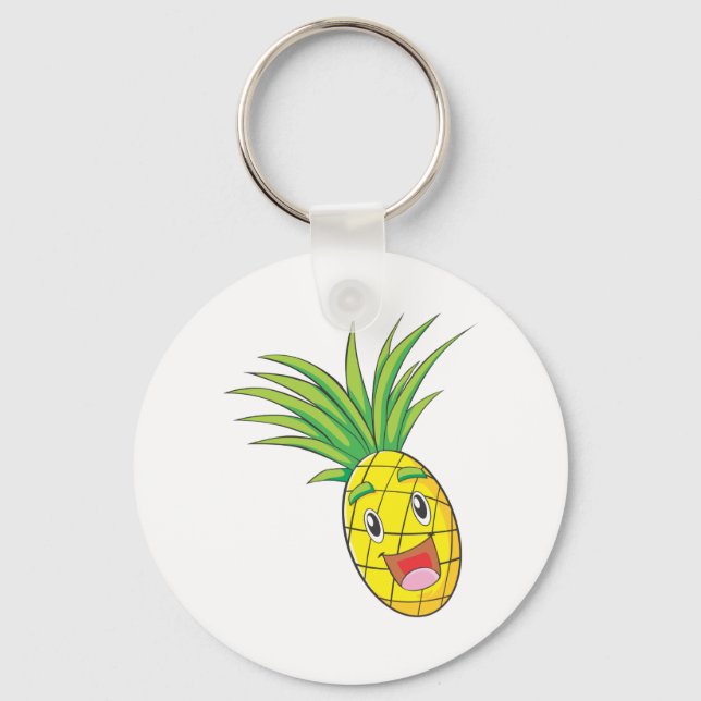Lycklig ananas nyckelring (Framsida)
