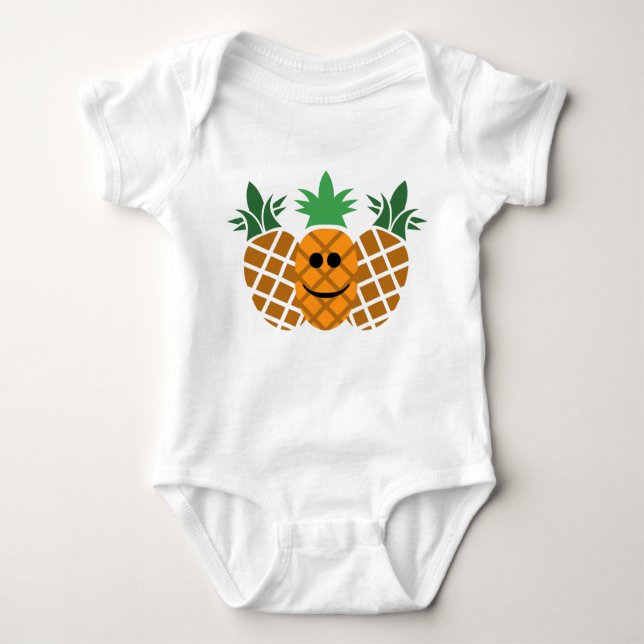 Lycklig-ananasdesign - Baby Jersey Bodykostym T Shirt (Framsida)